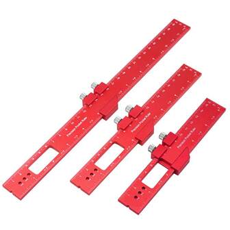 Escuadra de bolsillo de carpintero con bloque deslizante, regla de aluminio en T, marcador de banco a 45/90 grados, borde recto, herramienta de trazado, calibre de posicionamiento, regla de carpintero, calibrador de marcado