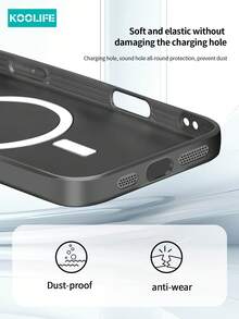Koolife 17 Pro Max Phone Case, Magnetic Wireless Charging, Full Soft Cover, Protective Case, Ultra-Thin Matte Metal Paint, Lens Full Coverage, One-Piece Buttons, Compatible With Apple 17 Pro Max/17/17 Pro/17 Air/11/12/12 Pro/12 Pro Max/13/13 Pro/13 Pro Max/14/14 Plus/14 Pro/14 Pro Max/15/15 Pro/15 Plus/15 Pro Max/16/16 Pro/16 Plus/16 Pro Max - Black - View 4