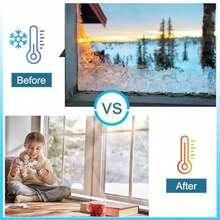 Window Thermal Cover Insulating Curtains for Winter70x115cm White Window Insulation Kit Reusable Warm Cold Weatherproofing Window Plastic Easy Installation - blanco - Ver 4