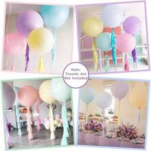 24Pcs Pastel Balloons 18 Inch Large Big Round Jumbo Latex Balloons Easter Birthday Wedding Shower Decorations, Tassels Not Included - 24個彩色氣球 - 查看 5