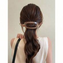 1pc Women 12cm/4.72in Large Bright Jelly Color Black Brown Amber Lightweight Plastic Hair Clips, Fashionable Versatile High-End Elegant Simple Minimalist Solid Color Hair Accessories Suitable For Daily Outing, Leisure, Party, Commute, Hair Bun, Hair Washing, Makeup, Outfit Matching,Banana Hair Clip