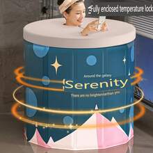 Bañera plegable y portátil extra grande - Compacta, fácil de montar para uso en interiores y exteriores, ideal para espacios pequeños, bañera plegable portátil para adultos con doble desagüe para un baño de inmersión tipo spa - Multicolor - Ver 3