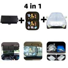 汽车遮阳板 - 带拉链滑块的汽车偏光遮阳板，升级版汽车遮阳板延长器，带 PC 镜片和侧遮阳板，驾驶用防眩光汽车遮阳板，紫外线过滤/防护