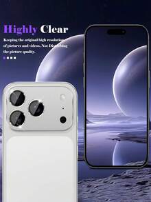 适用于 17 Pro Max/17 Pro 的单摄像头镜头保护膜 - [强力粘合] [防裂] 钢化玻璃金属后置摄像头屏幕保护膜 - 银色 - 銀色 - 查看 6
