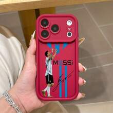 Football Star M-Messi Phone Case Compatible With IPhone 17 16e 16 15 14 13 12 11 Mini Pro Max Air X XR XSMAX 8 7 Plus Shockproof Soft TPU Back Cover, Shockproof Protective Case, High-Quality Shell, Durable Material, Casual User, Football Fan Drop-Resistant, Gifts - 混合顏色 1 - 查看 7
