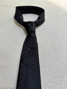 Ties For Grooms And Groomsmen At Weddings, Conferences And Other Events. Colorful Slim (5.5cm) - 黑色 - 查看 4