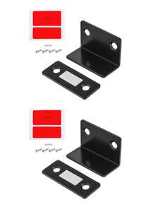 磁性橱柜门锁，磁性门锁可吸附在橱柜门和抽屉上，用于厨房橱柜，使抽屉保持关闭状态（黑色/银色） - 黑色 - 查看 12