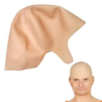 Halloween Makeup Latex Wig Cap Costume Accessories For Role Play Party, Halloween Latex Wrinkled Scalp Cap Costume Set, Suitable For Adults, Women And Men, Solid Color Polyester