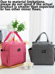 Large Capacity Woven Storage Bag - Zipper Design, Machine Washable Polyester Fabric Bag, Suitable For Knitting, Crocheting, Weaving - Perfect Gift For Knitting Enthusiasts (Red), Patterned Tote Bag, Secure Zipper Closure, Lunch Bag, Women's Lunch Bag, School Lunch Box, Travel Portable Insulated Lunch Bag - Multicolor - View 11