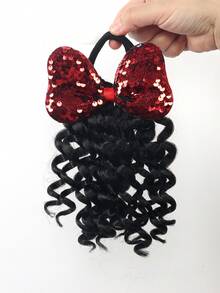 1pc New Ponytail Hair Extension, Curly Wavy Style, Private Label, Suitable For Black Girls - Natural Black - View 11