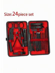 Manicure Set Professional Pedicure Kit Nail Clippers Kit - Nail Care Tools - Grooming Kit With Luxurious Upgraded Travel Case - Red - View 11