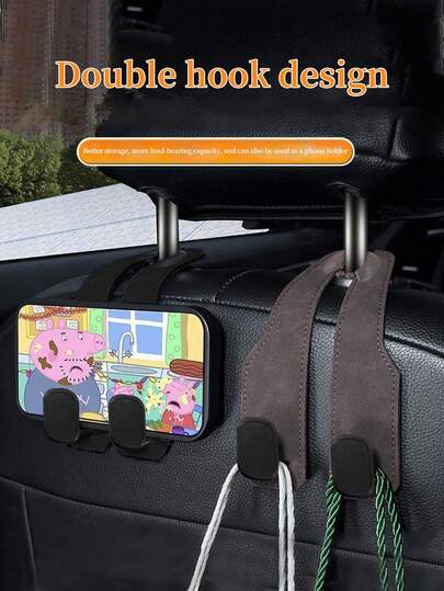 Hidden Double Hook Car Rear Seat Storage Organizer - Reinforced Load-Bearing Design, Sturdy Stitching For Enhanced Durability, Versatile Seat Backrest Hook For All Car Models, Perfect For Road Trips, Family Outings, And Everyday Use, Keep Your Vehicle Tidy And Clutter-Free With This Essential Accessory, Ideal For Storing Bags, Groceries, And Travel Essentials, Elevate Your Car Organization Game With This Stylish And Functional Solution, A Must-Have For Busy Parents And Adventurers Alike, Experience Convenience And Efficiency On Every Journey.