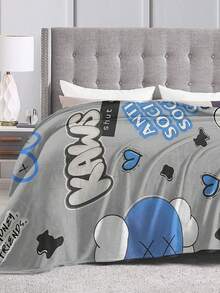 Kawss Kawaii Kaw  Blanket Flannel Blanket, Super Comfortable Winter Warm Blanket Summer Air Conditioning Blanket, Soft And Light Bed Sofa Decoration, Not Easy To Shed, - màu đen - Xem 6