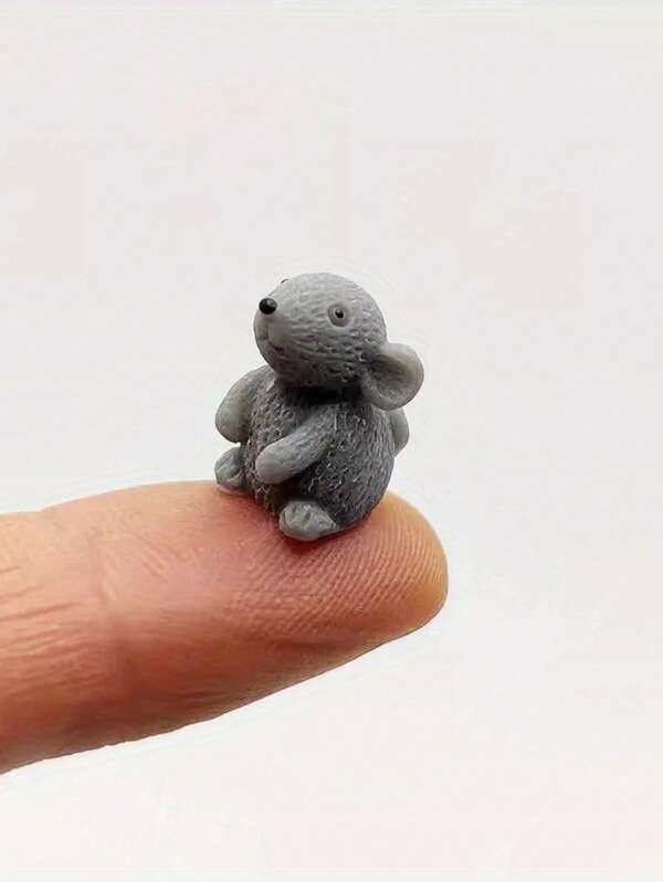 5/10pcs Mini Gray Mouse Model, Desktop Decor, Office Decoration, Resin Material, Micro Animal Model, Suitable For DIY Miniature Landscape Home Decor Craft Ornaments