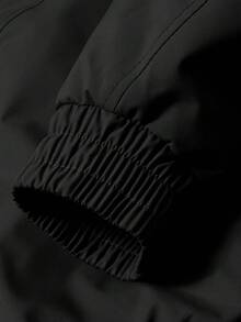 Hidkat 男士时尚冬季休闲保暖加厚立领羽绒服，带毛领，拉链开衫，适合户外及日常穿着 - 黑色 - 查看 10