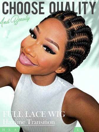 High Definition Full Lace Gutter Styling, New Braiding Inspiration - Gutter Braids + Exquisite Coiled Braids, Fashionable Goddess Retro And Elegant Fusion, Wear Daily As Ponytail And Unfold To Long Hair