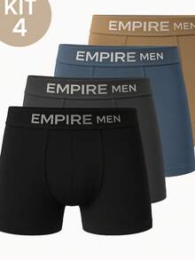 Kit 4 Smooth Microfiber Boxer Briefs - Multicolor - Ver 1