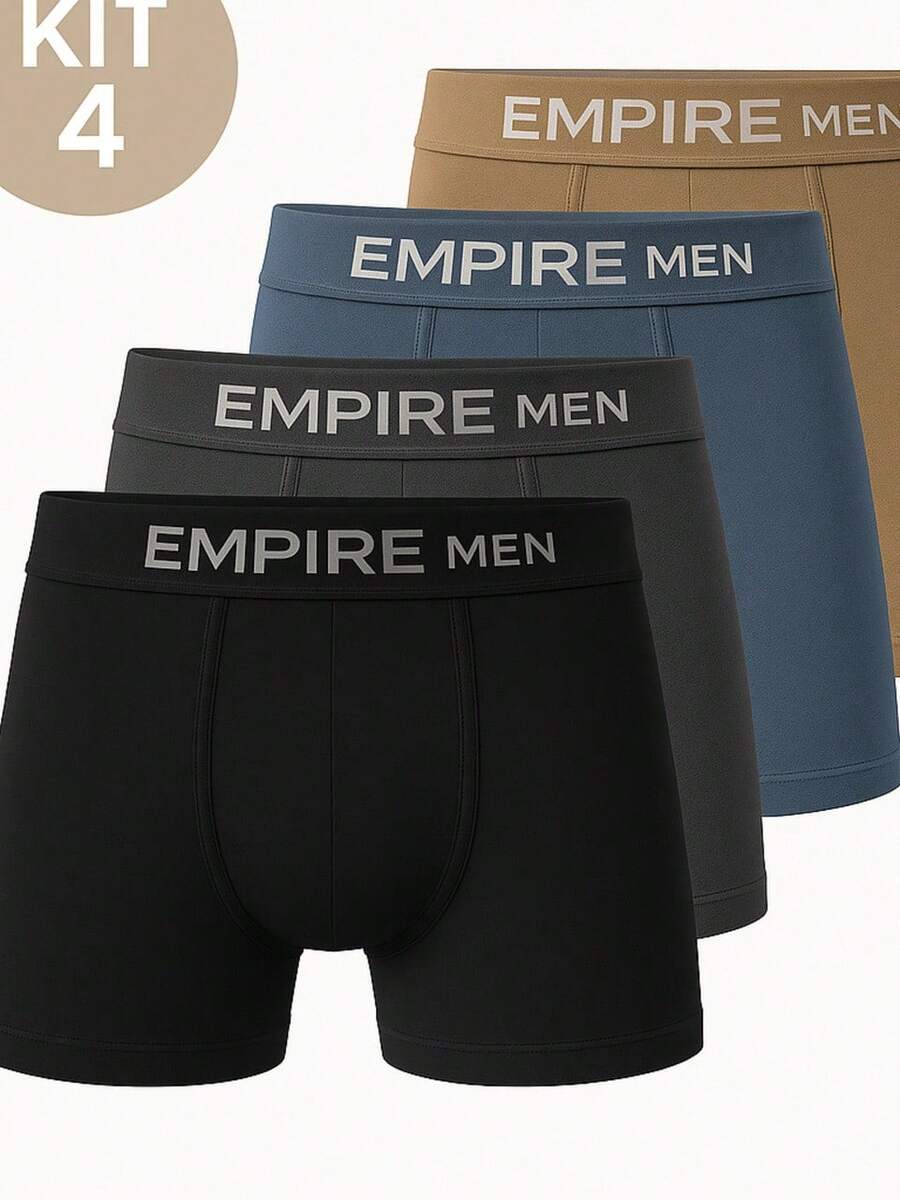 Kit 4 Smooth Microfiber Boxer Briefs - Multicolor - Ver 1