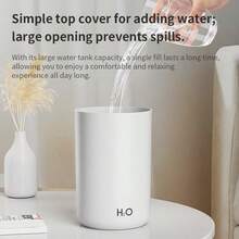 GS45 Humidifier New High-Capacity Nano Dual-Spray Humidifier Quiet Home Humidifier With Warm Ambiance Night Light High Mist Without Wetting Surfaces Three Mist Levels Adjustable Digital Display Function Easy Water Refill Ideal For Living Rooms, Bedrooms, And Desks 850ml Capacity 1200mAh Battery Capacity