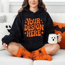 18500 Black Hoodie Mockup, Women Fall Mockup, Y2K Hoodie Mockup, Gildan Hoodie Mockup, ITrendy Hoodie Mockup, Halloween Mockup, Spooky Mockup - 黑色 - 查看 1