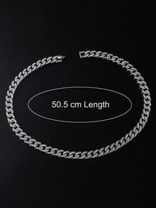 1 套男士嘻哈风格经典全水钻链项链和手链套装 - Style A - 查看 8