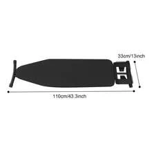 Pro Foldable Ironing Board, Height Adjustable 74-84cm, Space Saving For Small Homes, Stable X-Design, Durable Carbon Steel - 黑色 - 查看 2