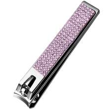 ANDVICTORY 1pc Nail Clipper, Sparkling Rhinestone Handle, Carbon Steel Material, For Trimming Fingernails And Toenails