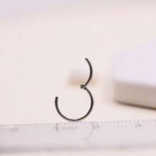 1 件高段细杆光滑表面鼻环鼻中隔耳环鼻中隔环 20G 0.8 毫米杆粗穿孔时尚珠宝 - 銀色 - 查看 12