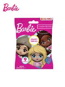 Barbie 1个芭比官方授权3D动漫人物系列盲盒夹子钥匙扣可爱盲盒钥匙圈随机一个芭比娃娃、斯基珀或其他角色包包挂饰时尚配饰，适合送给家人朋友作为生日、圣诞节、周年纪念日、新年等节日礼物 - 粉色 - 查看 10