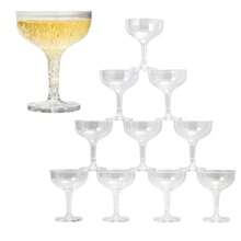DAcrylic Champagne Coupe 5 Oz Stem Glasses With Interlocking Groove Feature To Build Sturdy Tower Weddings Party Bar Martini Margarita Cocktail Dert Cups… 35 Count - 35個裝 - 查看 1