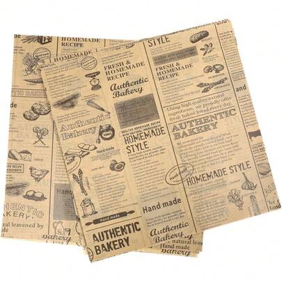 50 hojas Papel para Alimentos y Antiaceite para Hamburguesas Pollo de Papel Kraft para Hornear y Empaque para Fiestas y DIY