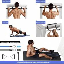 Pull Bar Doorway Thickened Steel Limit 440 Lbs Upper Body Fitness Workout Bar Multi - Grip Strength Doorway Indoor Chin - Bar Fitness Trainer Home Gym Portable - Black - View 6