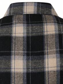 Áo sơ mi nam dài tay cài nút vải nỉ kẻ caro thường ngày - Màu Khaki - Xem 7