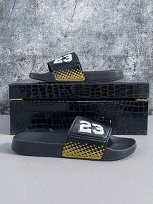 加大码 23# 男士夏季拖鞋，尺码 36-48，户外舒适休闲鞋，轻便防滑家居拖鞋，耐磨透气男士凉鞋，适合户外及日常穿着（不对称图案）。鞋底采用 EVA 材质。请勿长时间阳光直射，否则鞋子会缩水。 - 1973黑色 - 查看 4