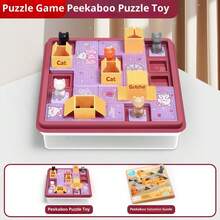 1pc Spring Children's Hide And Seek Tabletop Game, Cat Themed Spatial Planning And Logic Training Puzzle Toy, Holiday/Birthday Gift, Interactive Toy - Multicolor - View 9