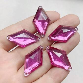 10 piezas de 18x30mm Diamante con doble agujero cosido Rhinestone adecuado para decoración de ropa, producción de joyería DIY, decoración