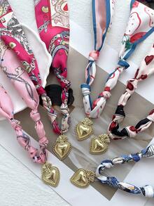 1件波西米亚风优雅奢华铜质不对称心形印花项链,适合女性、姐妹、情侣佩戴,可作为珠宝礼物,也适合日常约会、派对、节日、圣诞节、度假等场合。 - 項鍊 - 查看 5