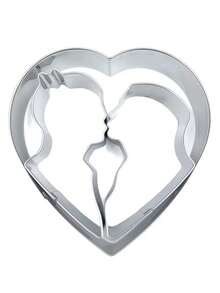 Stainless Steel Cookie Cutter Set, Heart Shaped Baking Tools For Valentine's Day, Wedding, Birthday Surprise Party, Fruit Cutting Mold - Silver - View 10