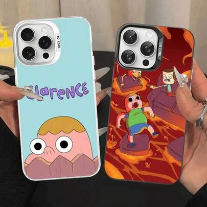 Funda de teléfono estilo TV Comic C-Clarence para 17 16 15 14 13 12 11 Pro Max Plus, acabado mate, cubierta trasera a prueba de golpes