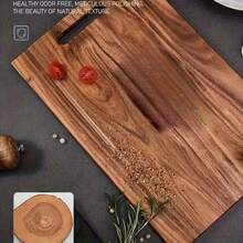 1pc Extra Large Thick Cutting Board - Super Sized Rectangular Wooden Cutting Board, Non-Slip Handles, With Elegant Dark Brown Wood Grain Finish | Perfect For Meat, Vegetables, Cheese, Pizza Cutting - Durable Easy-Clean Surface, Suitable For Kitchen, Dining, BBQ/Eid Gatherings, Essential Kitchen Item, Serving Tray, Kitchen Accessory, Kitchen Tool, Camping - Rust Brown - View 8