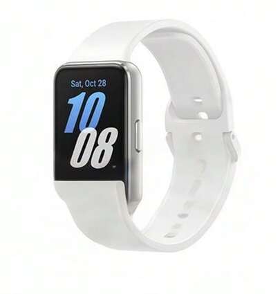 Samsung 1.6 inç AMOLED ekranlı, 5ATM su geçirmez, Bluetooth mesaj bildirimli, unisex tasarımlı Galaxy Fit3 fitness takip cihazı, Galaxy Silver.