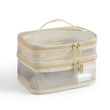 1pc Nylon Single/Double Layer Mesh Bag Travel Portable Toiletry Bag Large Capacity Makeup Organizer - Multicolor - View 16
