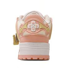 Q-AND  Women's Casual Sneakers, Outdoor Skateboard Shoes, Women's Thick-Soled Skateboard Shoes | Low-Top Shock Absorption, Thick Shoelaces With Waffle Soles | Breathable Casual Sneakers | Fashion Sneakers | Must-Have For Outdoor Street Travel - 粉色 - 查看 4