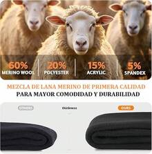 Calcetines Termicos Mujer y Hombres, Pack de 6 Calcetines Térmicos de Invierno,Calcetas Termicas Frio Lana para Senderismo,Ocio y Trabajo,Calcetas Calientes de Algodón Grueso para Navidad San Valentin - 6*Negro - Ver 9