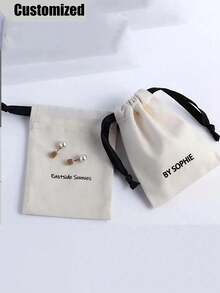 Bolsas de lona con cordón personalizadas, bolsas de almacenamiento multifuncionales, personalizables con texto, bolsas personalizables, bolsas de tela personalizadas, bolsas de almacenamiento de joyas, bolsas de regalo de boda personalizadas, bolsas con cordón, adecuadas para recuerdos de fiesta, regalos de vacaciones, regalos de aniversario, envolver regalos, útiles escolares, útiles para maestros, ropa de niños y niñas, estilo de otoño de moda. Regalos personalizados - Multicolor - Ver 3