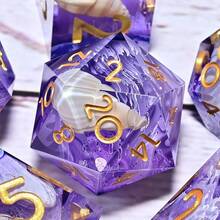 7 Piece Resin RPG Dice Set - Polyhedral Dice For Board Games, Hand Role-Playing & Holiday Gifts (Christmas/Thanksgiving/Ramadan/Easter) - Multicolor - View 10