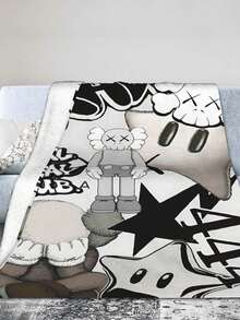 Kawss Kawaii Kaw Blanket Cozy Anime Gift Blanket - Premium Flannel Throw For Fans, Soft Cartoon Print For Sofa, Bed, Camping & Travel, Great Christmas Birthday Present - màu đen - Xem 6