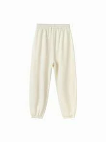 Balabala Pantaloni tuta in pile per ragazze pre-adolescenti BalaOne, caldi e sportivi per l'inverno 2025 - Bianco latte - Visualizzare 5