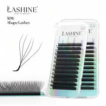 Lashine 12 Reihen YY 3D 4D 5DW Form 0,07 mm Wimpern 2D 3D 4D 5DW Vorgeformte Fächerwimpern 0,07 C/D Krümmung Natürlich Weich Hochwertige Einzelwimpern - L - Übersicht 7
