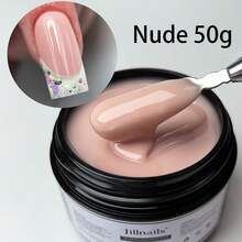 Jillnails 100克/50克 美甲延长胶 自流平延长胶 闪光亮片霓虹自然妆效 乳白色粉色美甲延长塑形 自流平中性胶 需使用UV/LED灯固化 - 彩色 - 查看 53
